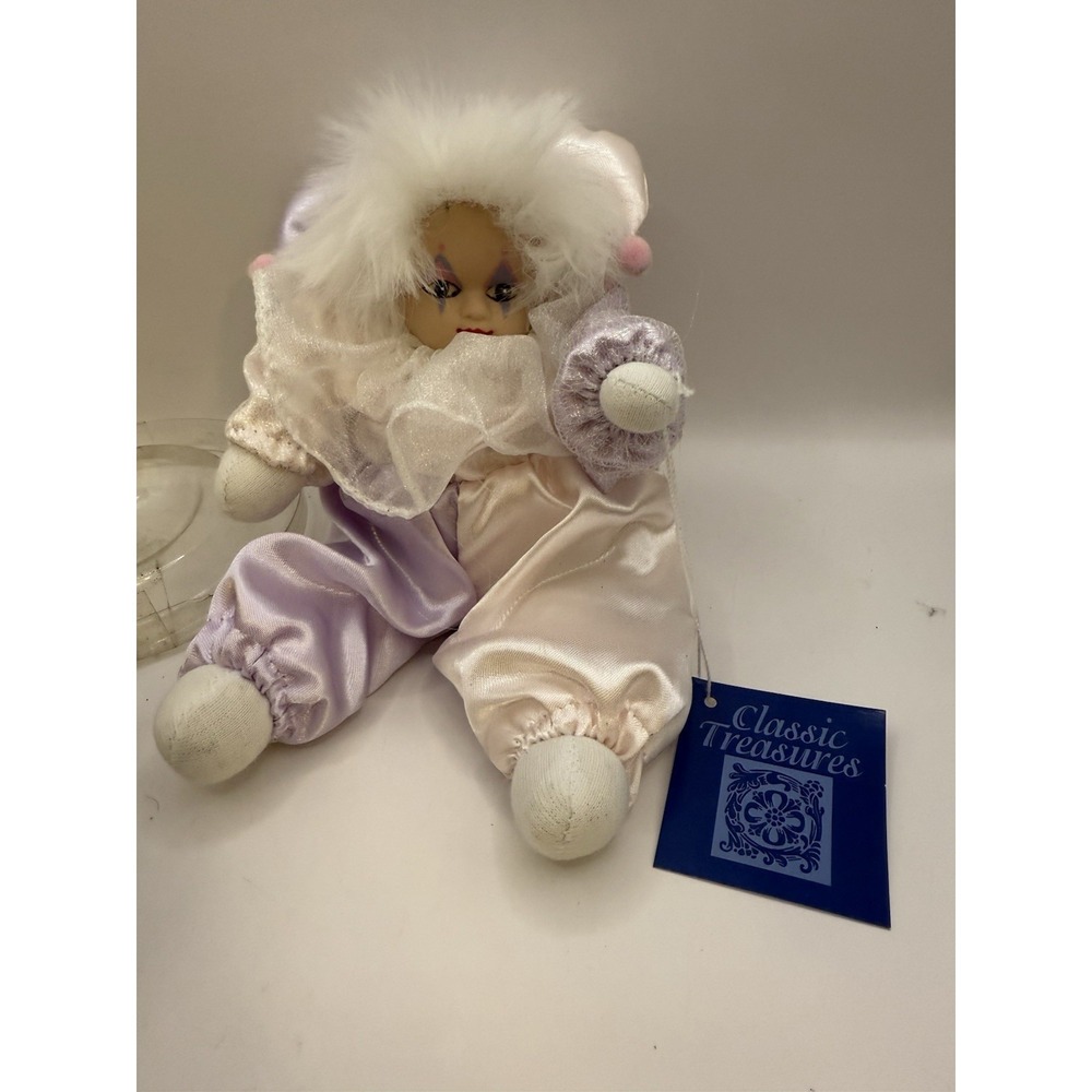 Classic‎ Treasures Katlyn Porcelain Clown Doll 10" in Original Case Vintage